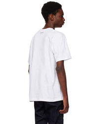 T-shirt à col rond imprimé blanc Sacai