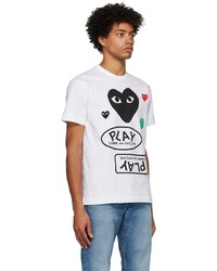 T-shirt à col rond imprimé blanc Comme Des Garcons Play