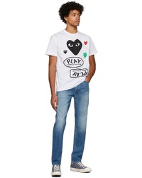 T-shirt à col rond imprimé blanc Comme Des Garcons Play