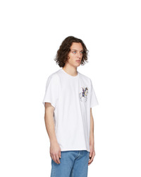 T-shirt à col rond imprimé blanc JW Anderson