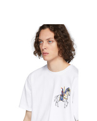 T-shirt à col rond imprimé blanc JW Anderson