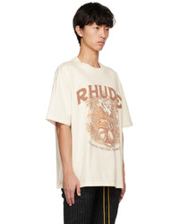 T-shirt à col rond imprimé blanc Rhude