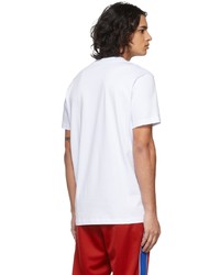 T-shirt à col rond imprimé blanc Moncler