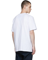 T-shirt à col rond imprimé blanc MSGM