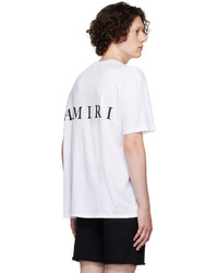 T-shirt à col rond imprimé blanc Amiri