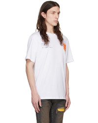 T-shirt à col rond imprimé blanc Amiri