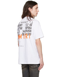 T-shirt à col rond imprimé blanc Amiri