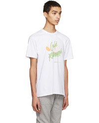 T-shirt à col rond imprimé blanc MAISON KITSUNÉ