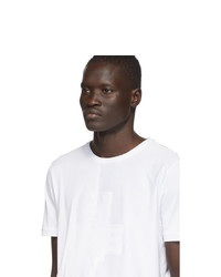 T-shirt à col rond imprimé blanc Fendi