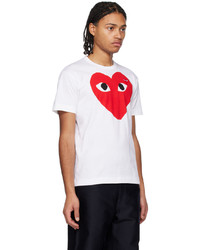 T-shirt à col rond imprimé blanc Comme Des Garcons Play