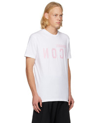 T-shirt à col rond imprimé blanc DSQUARED2