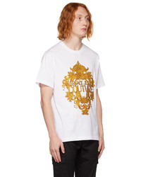 T-shirt à col rond imprimé blanc VERSACE JEANS COUTURE