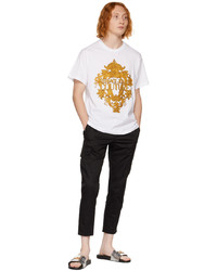 T-shirt à col rond imprimé blanc VERSACE JEANS COUTURE