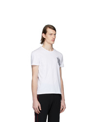 T-shirt à col rond imprimé blanc Alexander McQueen