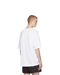 T-shirt à col rond imprimé blanc Acne Studios