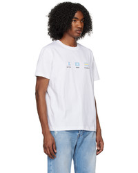 T-shirt à col rond imprimé blanc A.P.C.