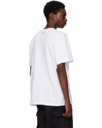 T-shirt à col rond imprimé blanc Sacai