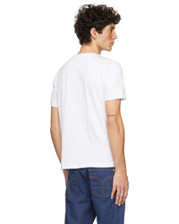 T-shirt à col rond imprimé blanc Fendi