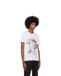 T-shirt à col rond imprimé blanc Alexander McQueen