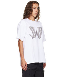 T-shirt à col rond imprimé blanc JW Anderson