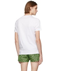 T-shirt à col rond imprimé blanc Versace