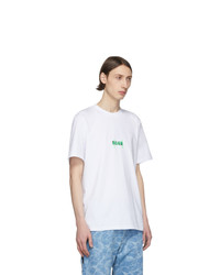 T-shirt à col rond imprimé blanc MSGM