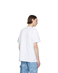 T-shirt à col rond imprimé blanc MSGM