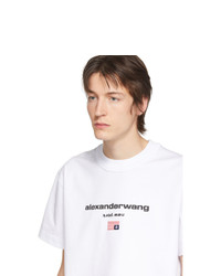 T-shirt à col rond imprimé blanc Alexander Wang