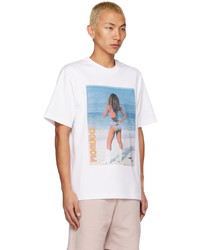 T-shirt à col rond imprimé blanc Fiorucci