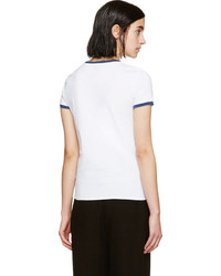 T-shirt à col rond imprimé blanc Loewe