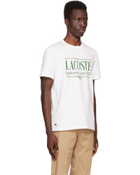 T-shirt à col rond imprimé blanc Lacoste