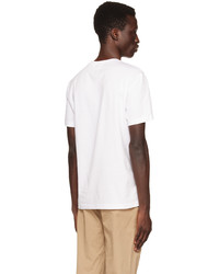 T-shirt à col rond imprimé blanc Lacoste