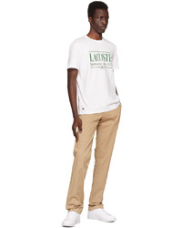 T-shirt à col rond imprimé blanc Lacoste