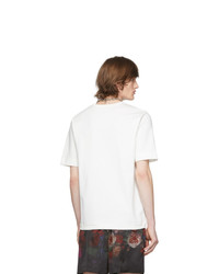 T-shirt à col rond imprimé blanc Dries Van Noten