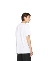 T-shirt à col rond imprimé blanc Raf Simons