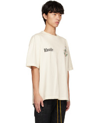 T-shirt à col rond imprimé blanc Rhude