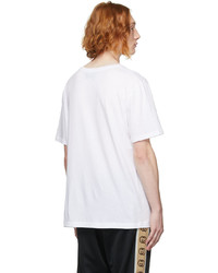 T-shirt à col rond imprimé blanc Gucci