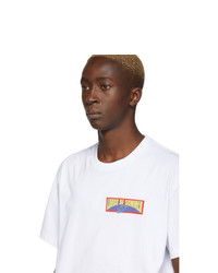 T-shirt à col rond imprimé blanc DOUBLE RAINBOUU