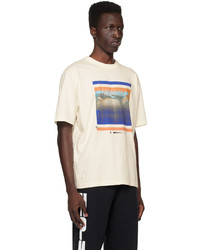 T-shirt à col rond imprimé blanc Heron Preston