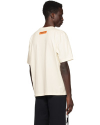 T-shirt à col rond imprimé blanc Heron Preston