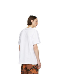 T-shirt à col rond imprimé blanc MSGM