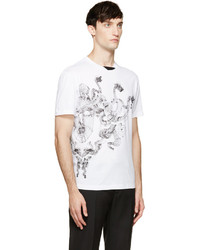 T-shirt à col rond imprimé blanc Versace