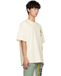 T-shirt à col rond imprimé blanc Rhude