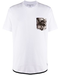 T-shirt à col rond imprimé blanc White Mountaineering