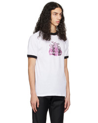 T-shirt à col rond imprimé blanc Anna Sui