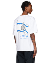 T-shirt à col rond imprimé blanc Awake NY