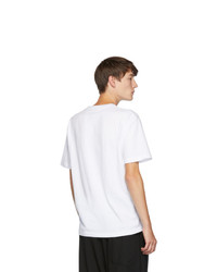 T-shirt à col rond imprimé blanc Yohji Yamamoto