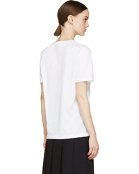 T-shirt à col rond imprimé blanc Raf Simons