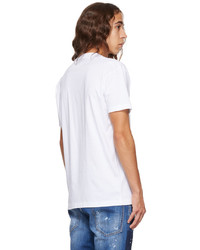 T-shirt à col rond imprimé blanc DSQUARED2