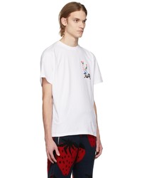 T-shirt à col rond imprimé blanc JW Anderson